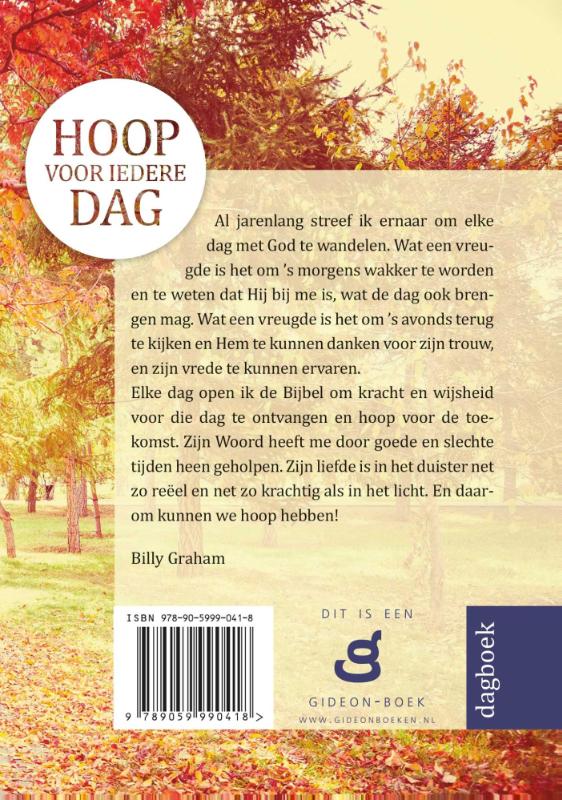 Achterkant van Hoop voor iedere dag