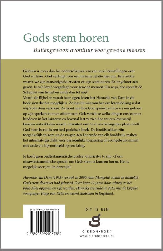 Achterkant van Gods stem horen