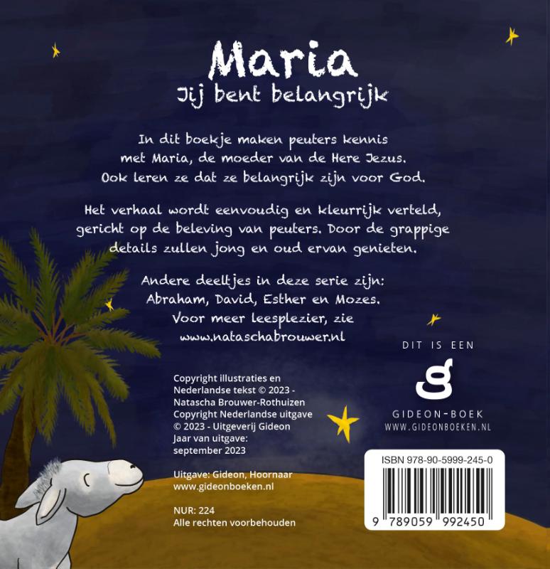 Achterkant van Maria jij bent belangrijk