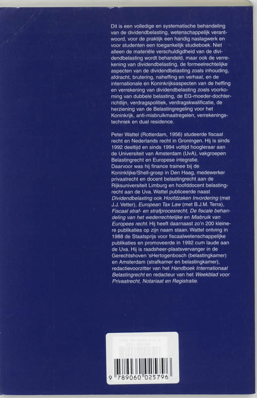 Achterkant van Dividendbelasting