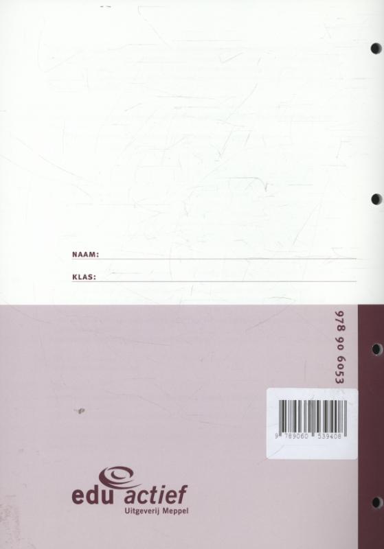 Achterkant van Instructie-/werkboek