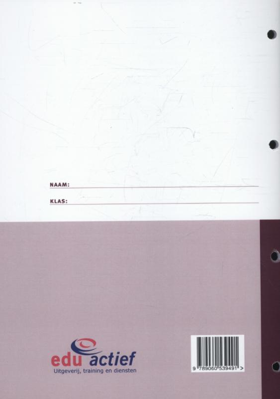 Achterkant van Instructie-/werkboek