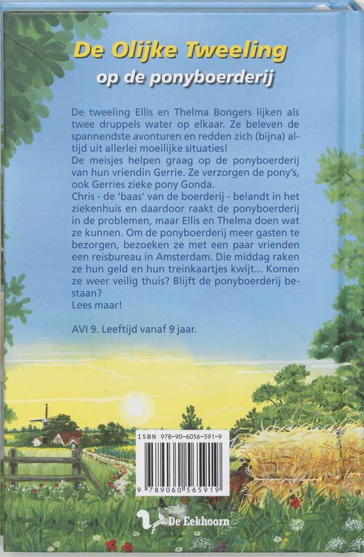 Achterkant van De olijke tweeling en de ponyboerderij