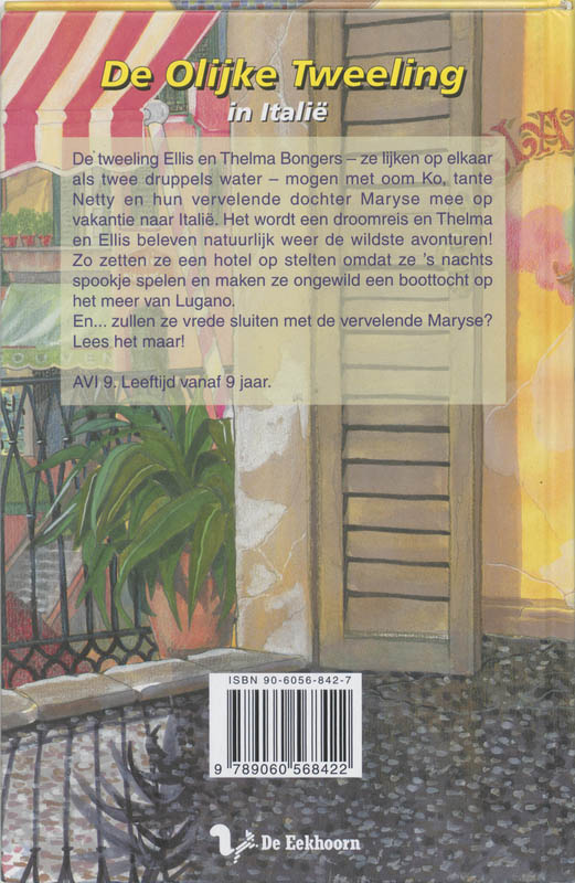 Achterkant van De olijke tweeling in Italie