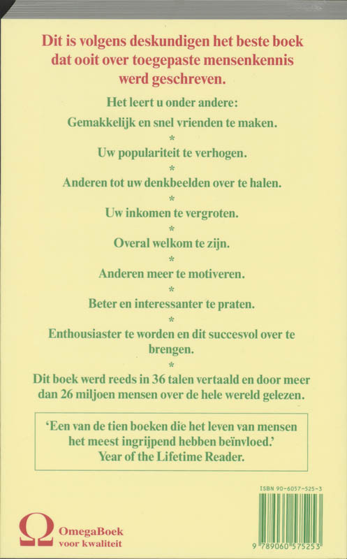 Achterkant van Zo maakt u vrienden en goede relaties