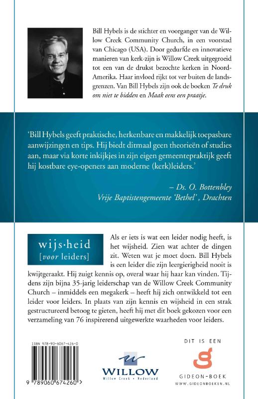 Achterkant van Wijsheid voor leiders