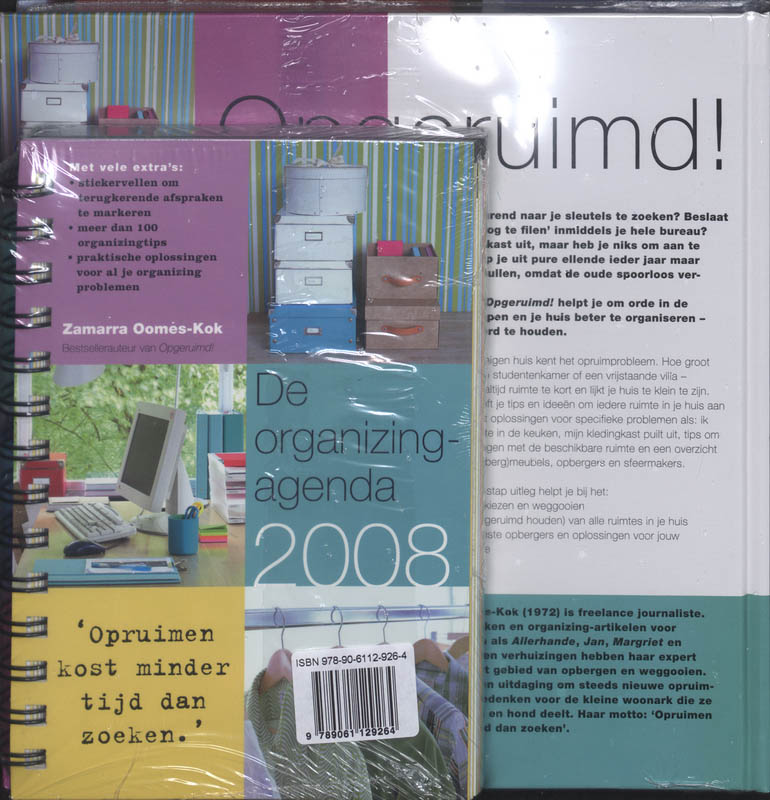 Achterkant van Cadeaupakket: Opgeruimd/De organizing-agenda 2008
