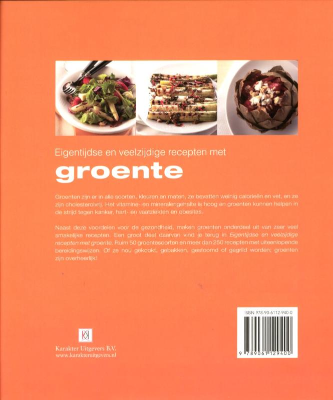 Achterkant van Eigentijdse en veelzijdige recepten met groente