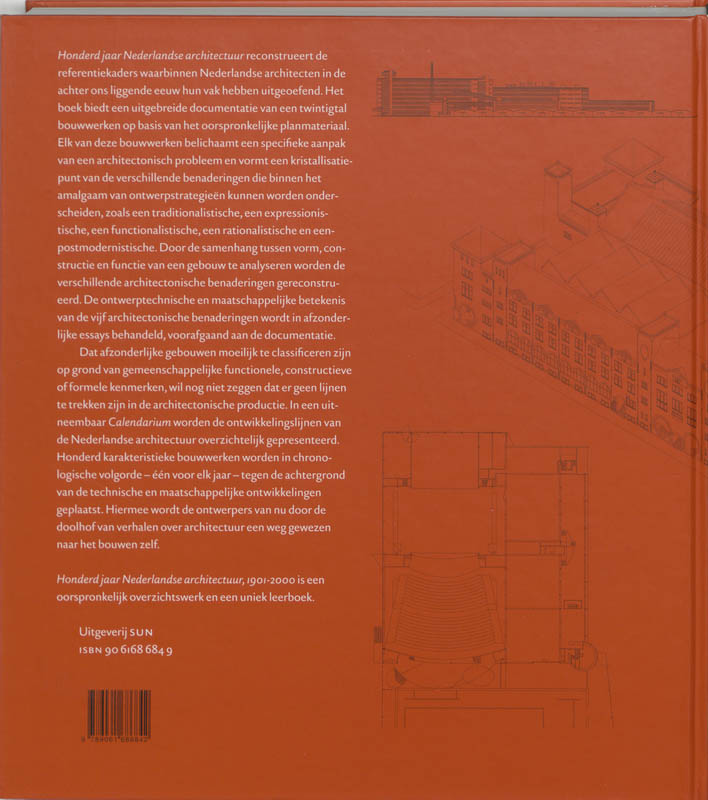 Achterkant van Honderd jaar Nederlandse Architectuur 1901-2000