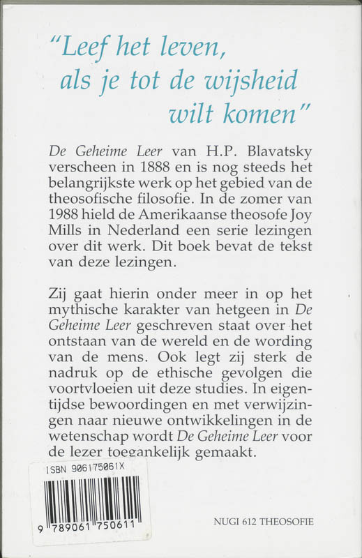 Achterkant van Leven in wijsheid