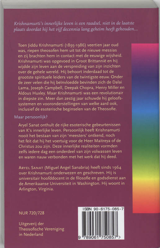 Achterkant van Het Innerlijke Leven van Krishnamurti
