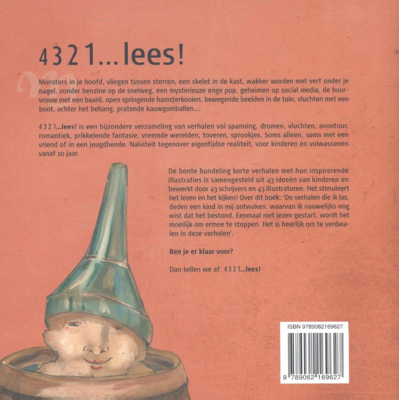 Achterkant van 4, 3, 2, 1 ... lees
