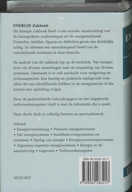 Achterkant van Energie Zakboek