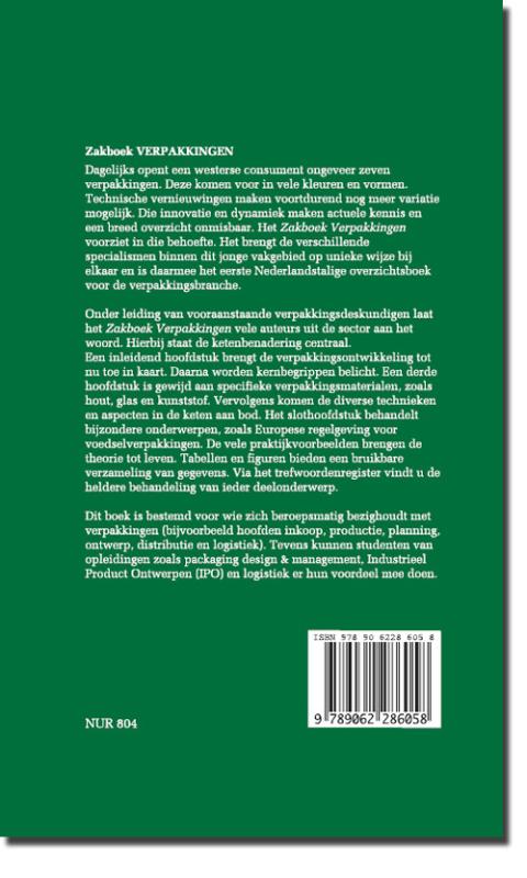 Achterkant van Zakboek Verpakkingen
