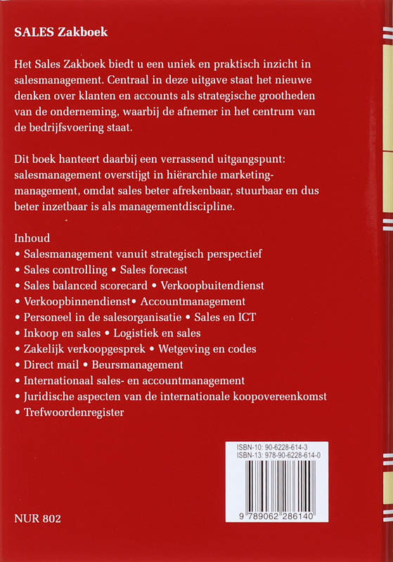 Achterkant van Sales Zakboek
