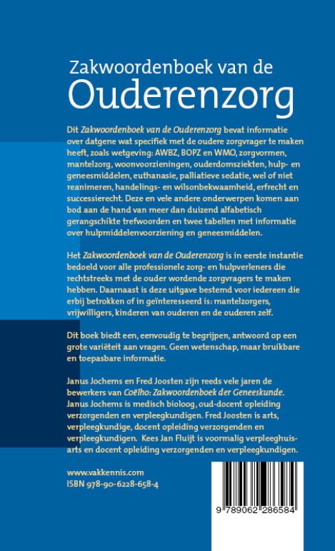 Achterkant van Zakwoordenboek van de Ouderenzorg