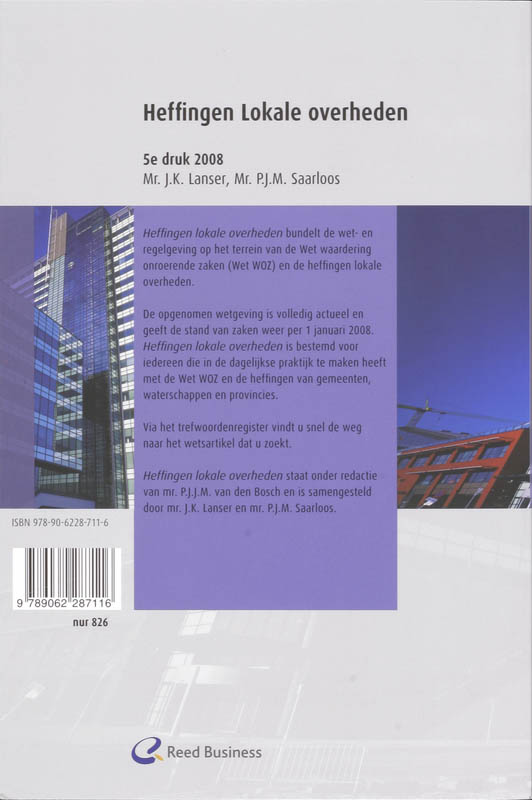 Achterkant van Heffingen lokale overheden