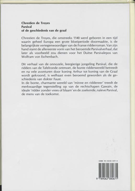 Achterkant van Parsival, of De geschiedenis van de graal