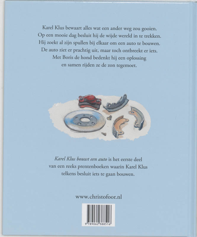 Achterkant van Karel Klus bouwt een auto