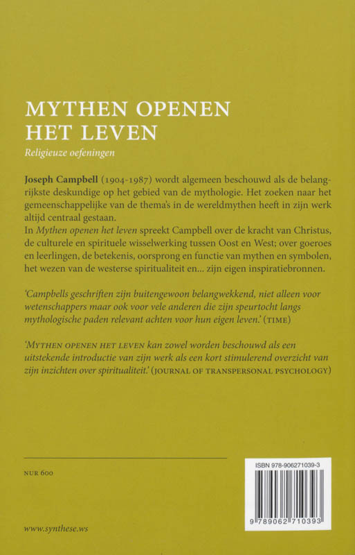 Achterkant van Mythen openen het leven