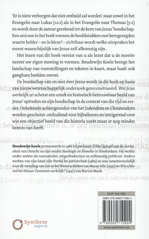 Achterkant van Wat Jezus werkelijk zei