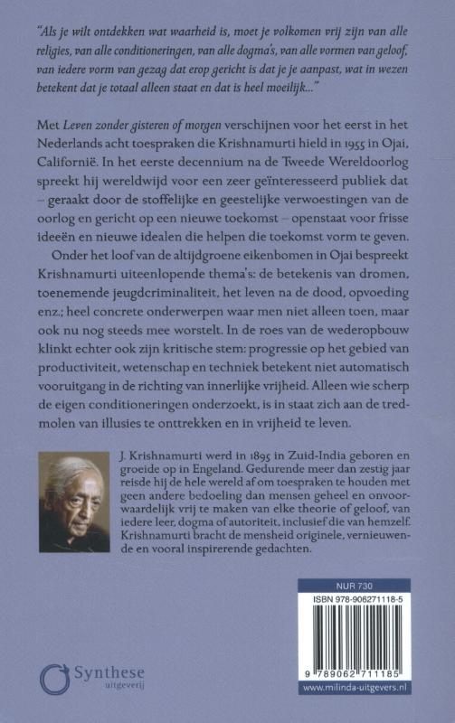 Achterkant van Leven zonder gisteren of morgen