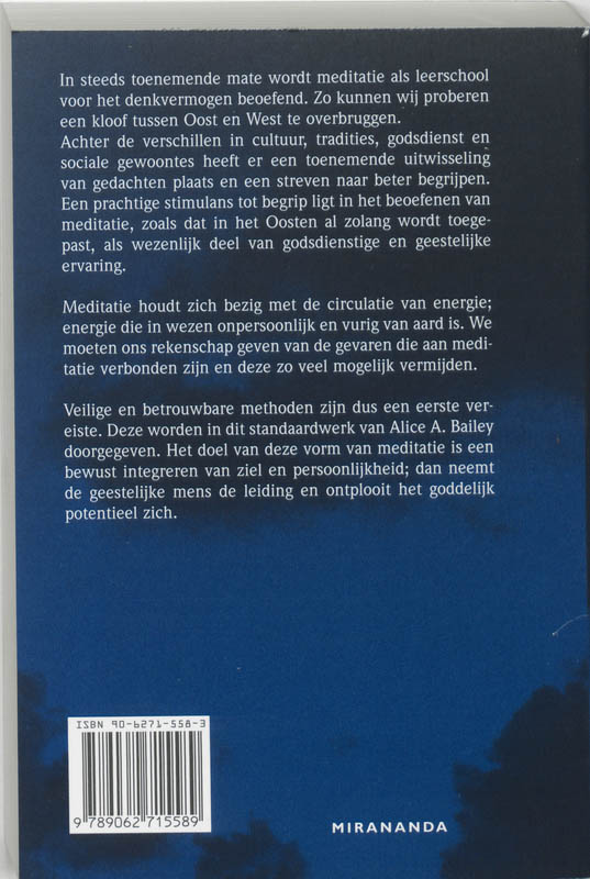 Achterkant van Brieven over occulte meditatie