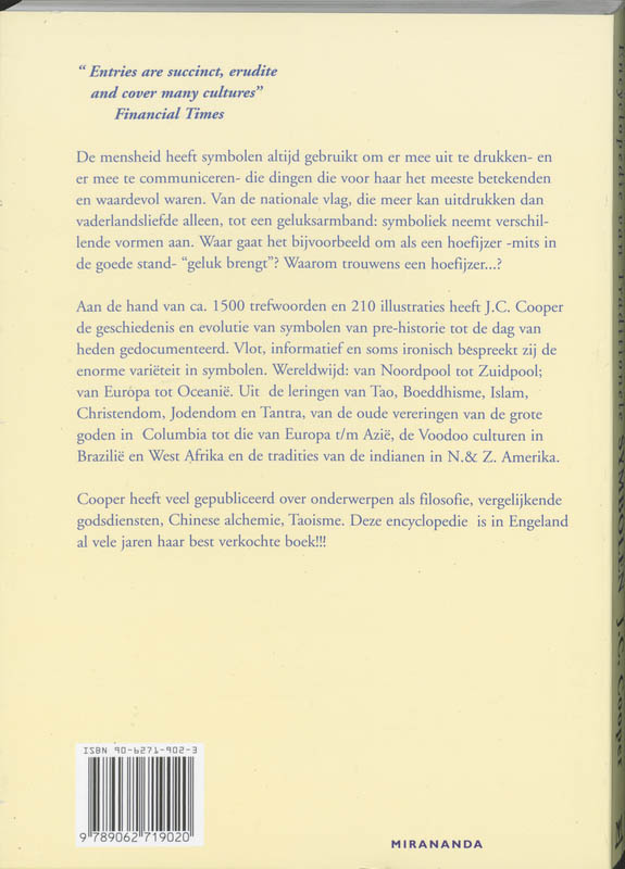 Achterkant van Geillustreerde encyclopedie van traditionele symbolen