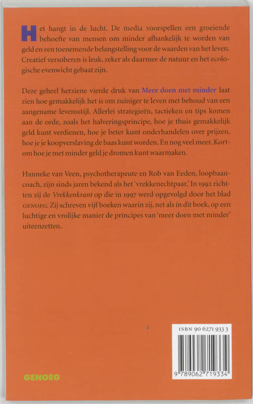 Achterkant van Meer doen met minder