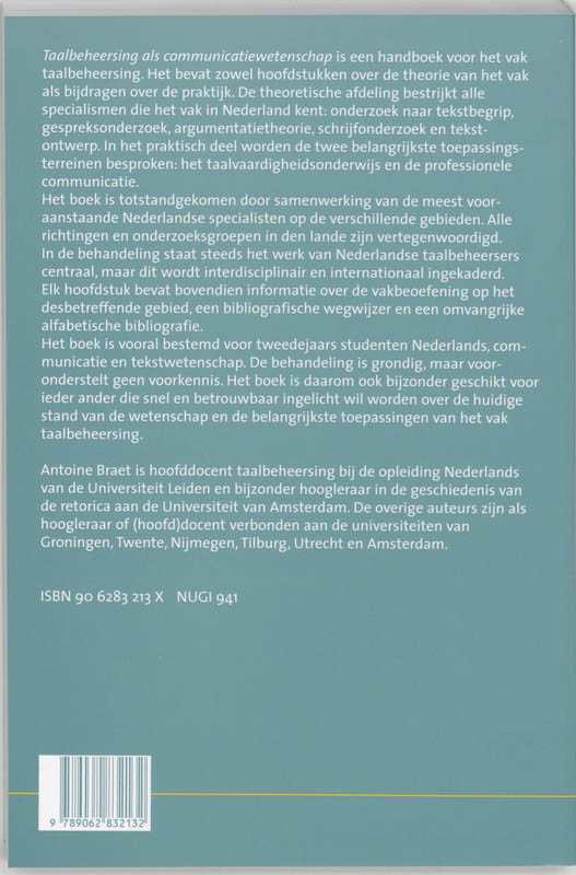 Achterkant van Taalbeheersing als communicatiewetenschap