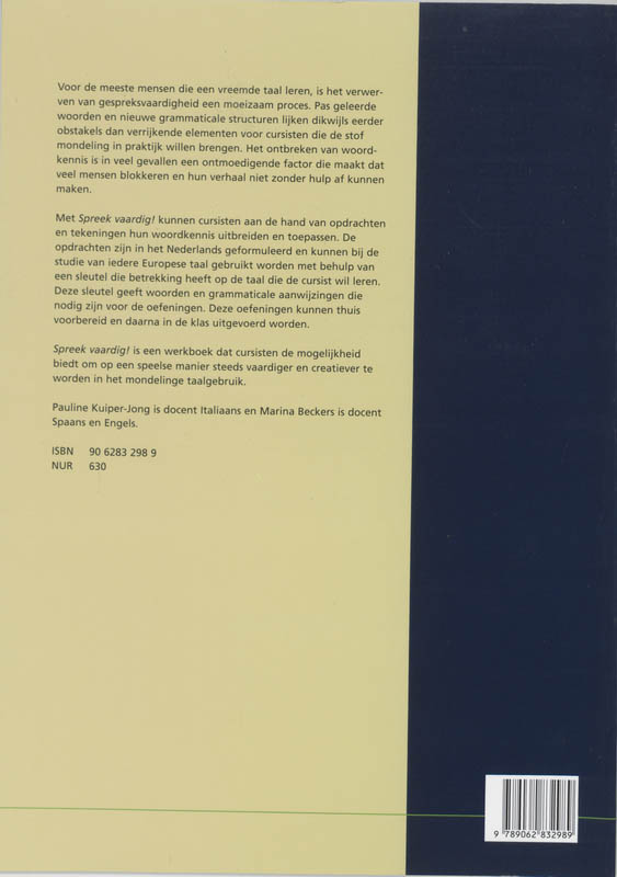 Achterkant van Spreek vaardig!