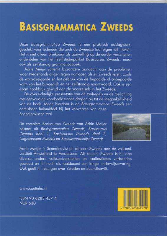 Achterkant van Basisgrammatica Zweeds