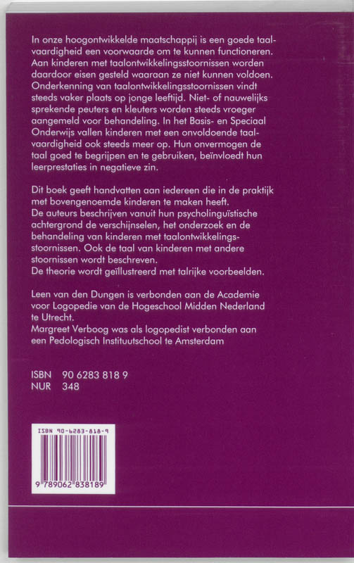 Achterkant van Kinderen met taalontwikkelingsstoornissen