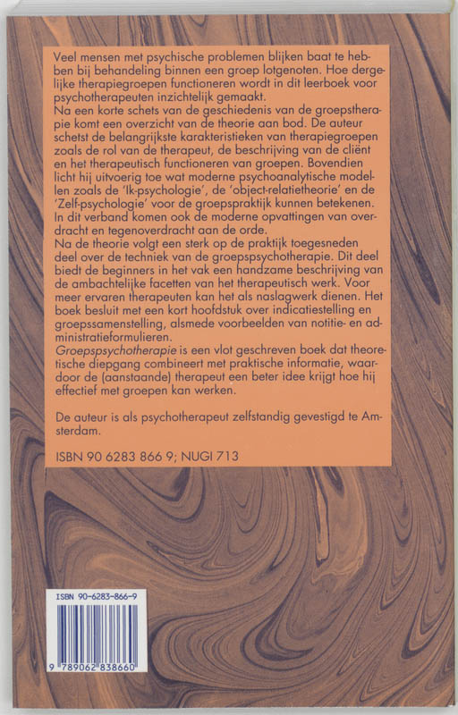 Achterkant van Groepspsychotherapie