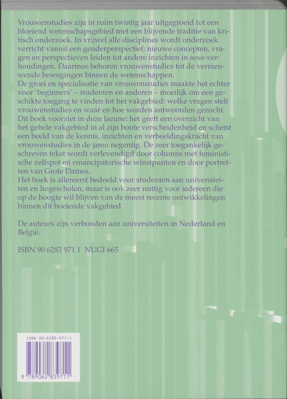 Achterkant van Vrouwenstudies in de jaren negentig