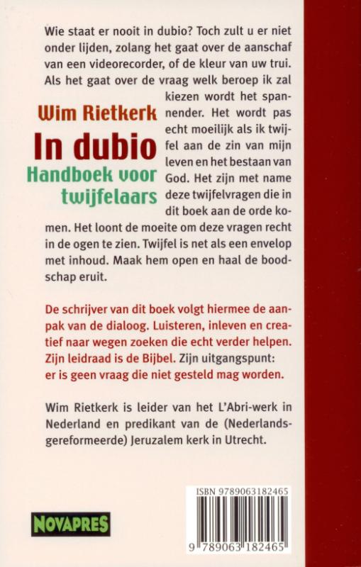 Achterkant van In dubio