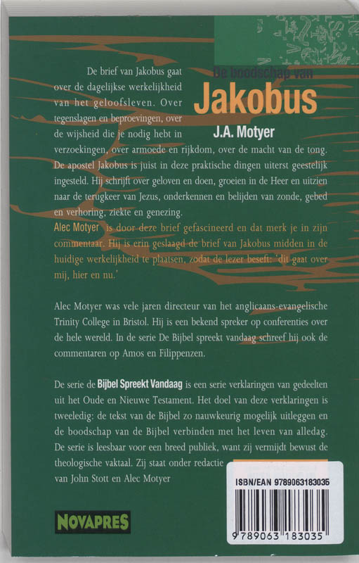 Achterkant van De boodschap van Jakobus