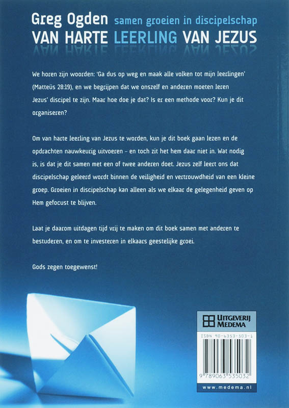 Achterkant van Van harte leerling van Jezus
