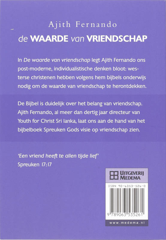 Achterkant van De waarde van vriendschap