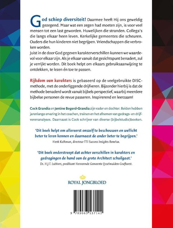 Achterkant van Rijkdom van karakters
