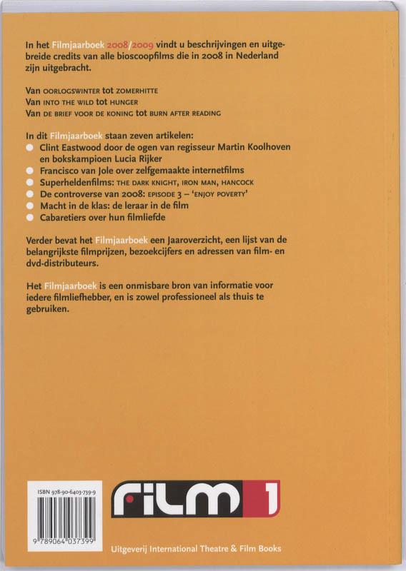 Achterkant van Filmjaarboek 2008-2009