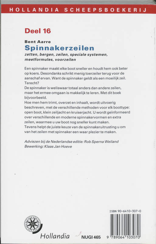 Achterkant van Spinnaker zeilen