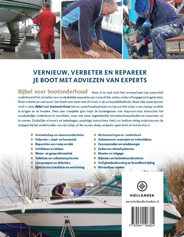 Achterkant van Bijbel voor bootonderhoud