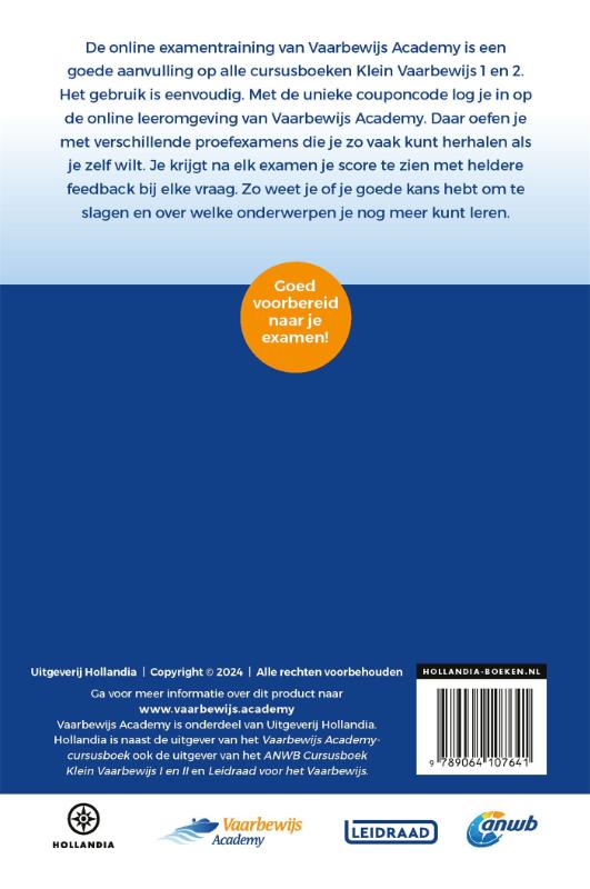 Achterkant van ANWB Online Examentraining Klein Vaarbewijs 1 en 2