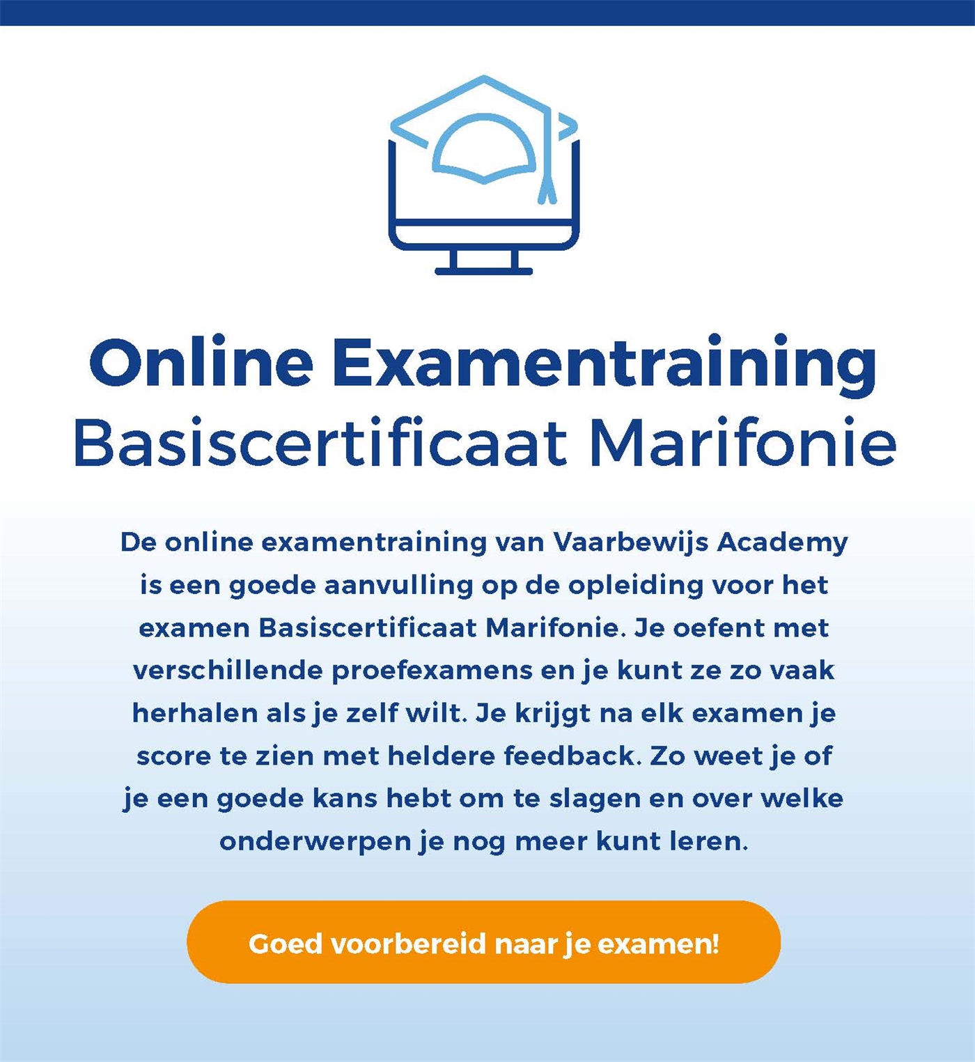 Achterkant van Online Examentraining Marifonie