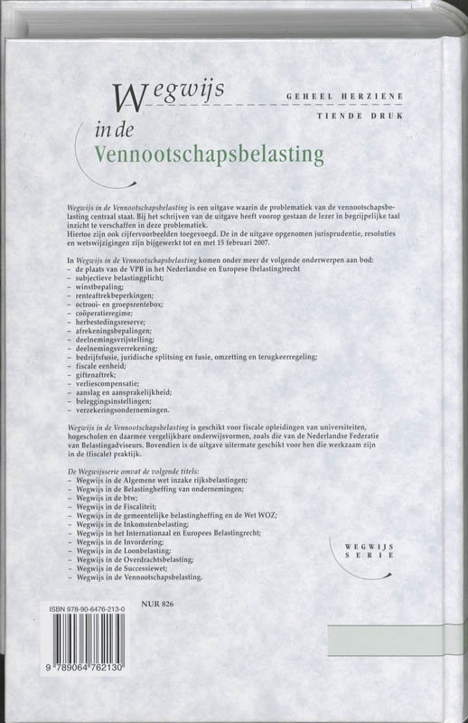 Achterkant van Wegwijs in de Vennootschapsbelasting