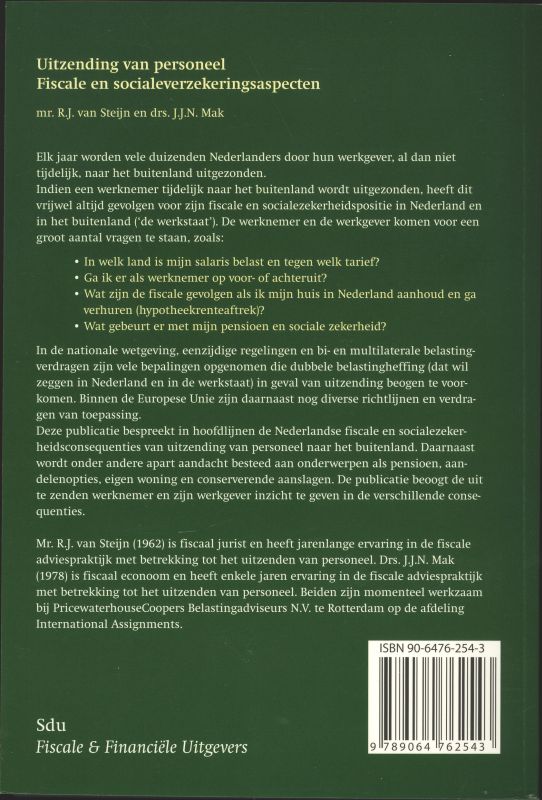 Achterkant van Uitzending van personeel