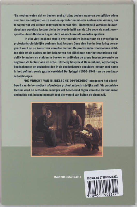 Achterkant van "De vrucht van Bijbelsche opvoeding"