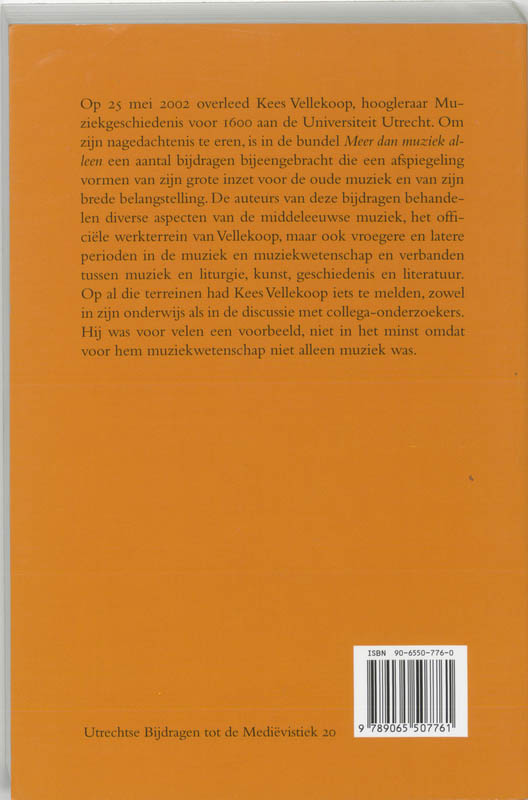 Achterkant van Meer dan muziek alleen