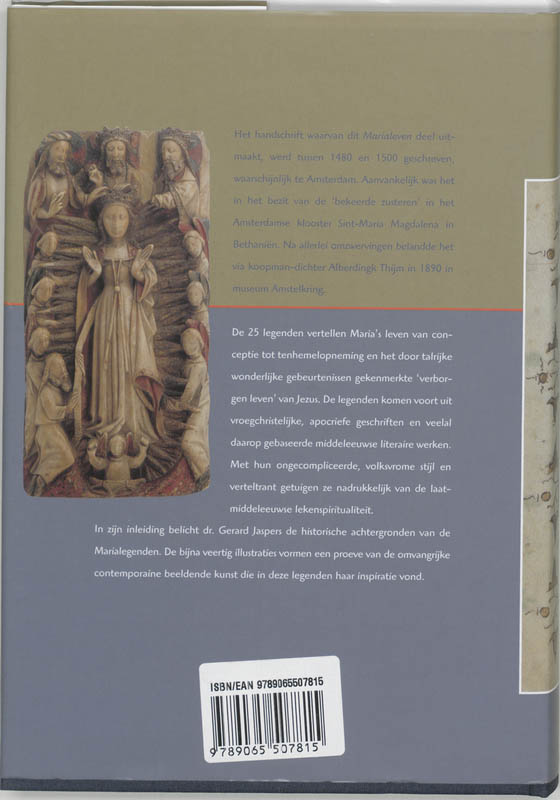 Achterkant van Een Amsterdams Marialeven in 25 legenden uit handschrift 846 van Museum Amstelkring